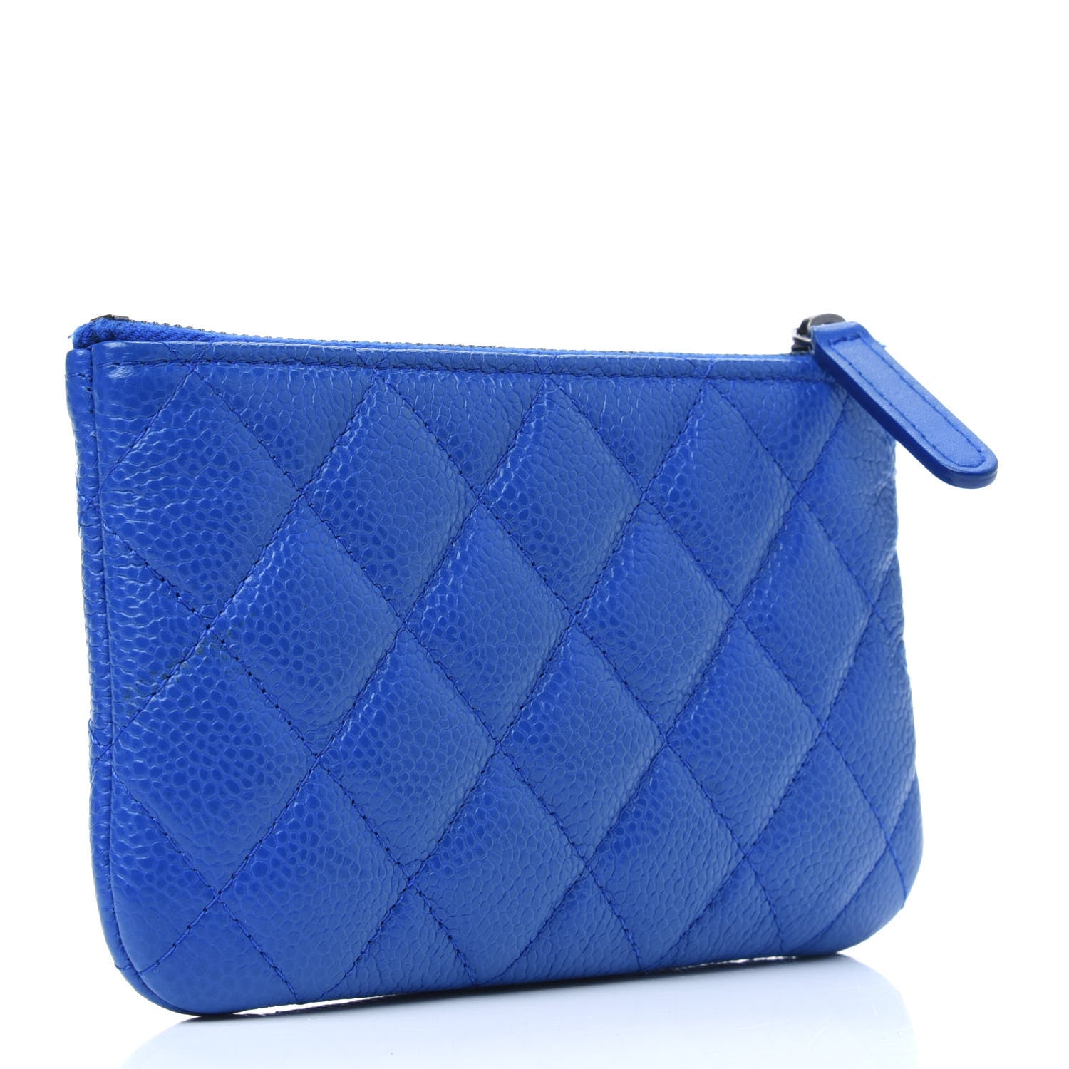 Chanel Caviar Quilted Small Cosmetic Case Blue 6 of 18