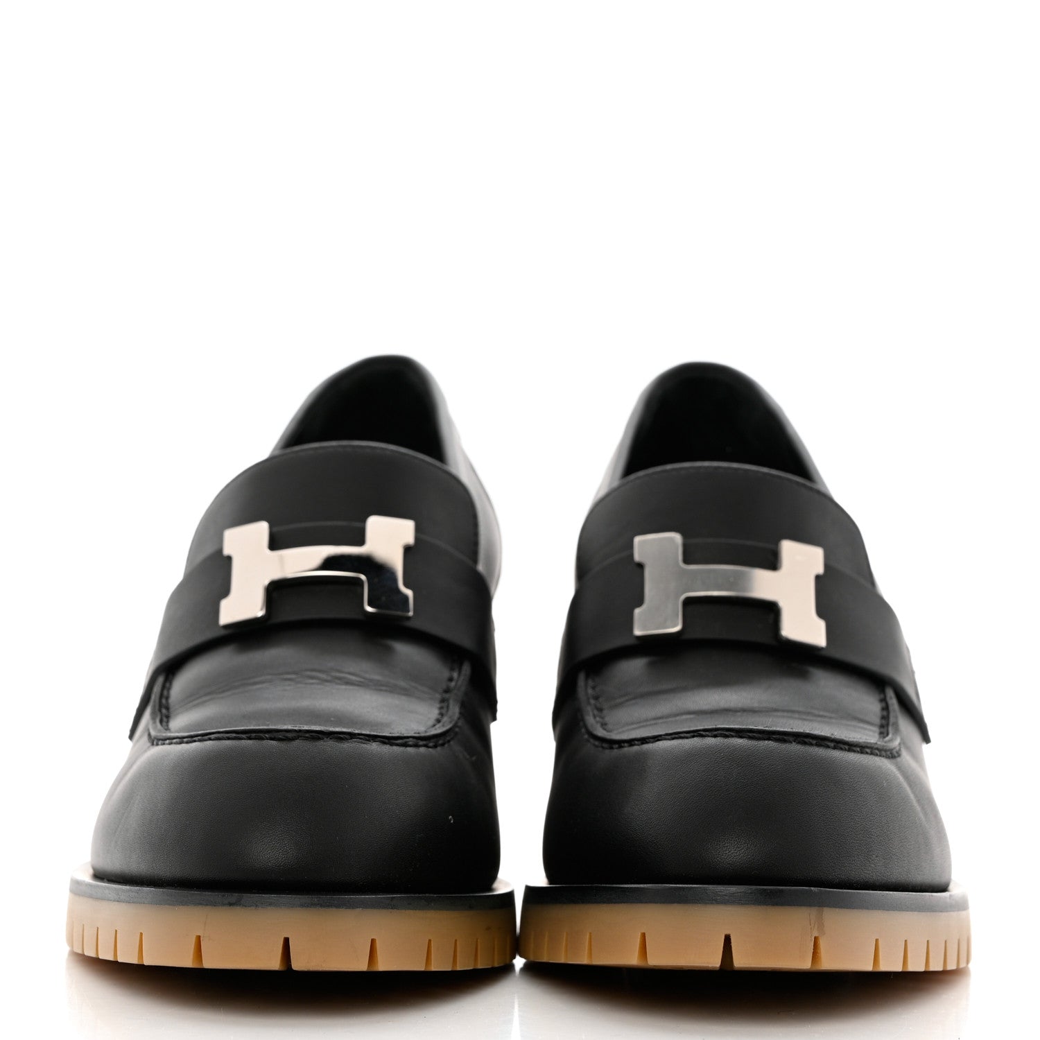 Hermes Calfskin Womens Foch 60 Pump 37 Black 2 of 9
