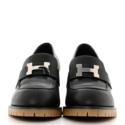 Hermes Calfskin Womens Foch 60 Pump 37 Black 2 of 9