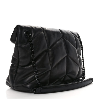 Saint Laurent Lambskin Quilted Monogram Monochrome Small Loulou Puffer Chain Satchel Black 2 of 10
