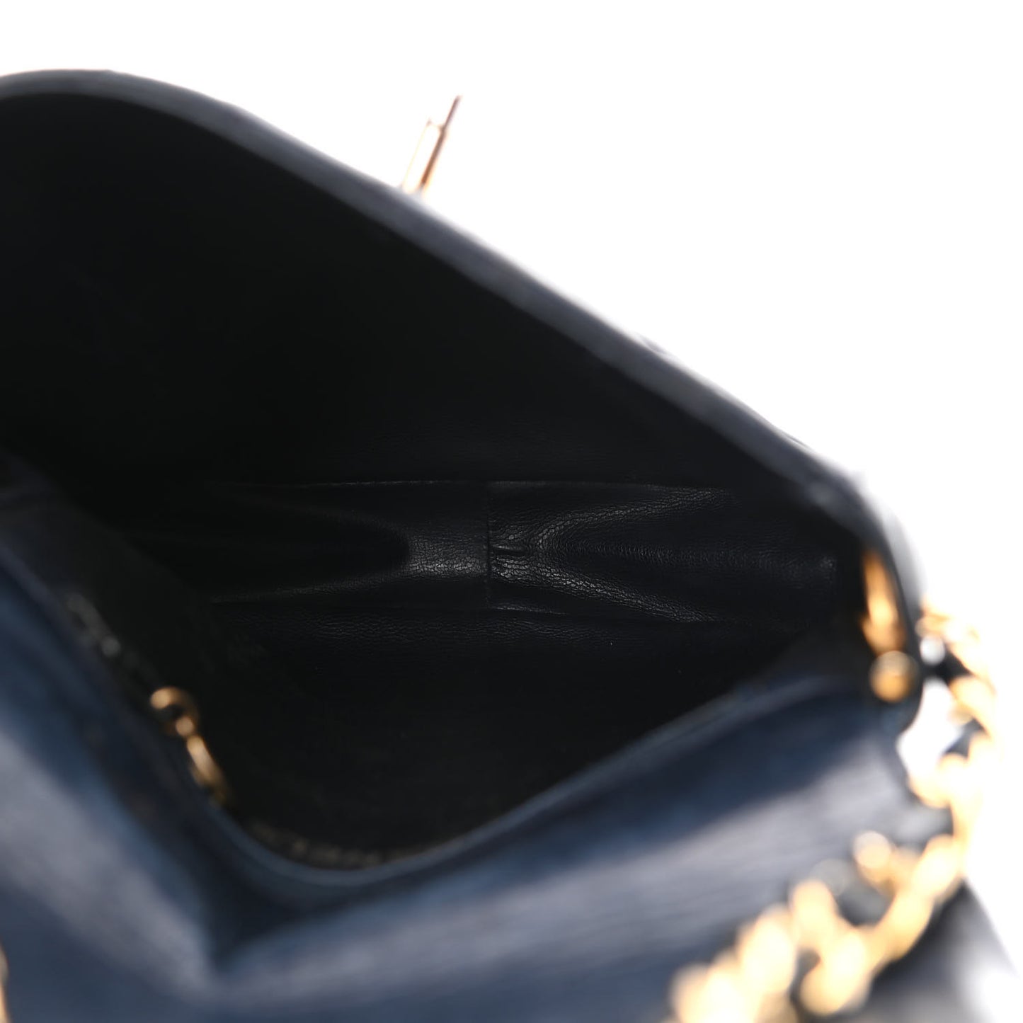 Lambskin Quilted Flap Crossbody Navy Blue