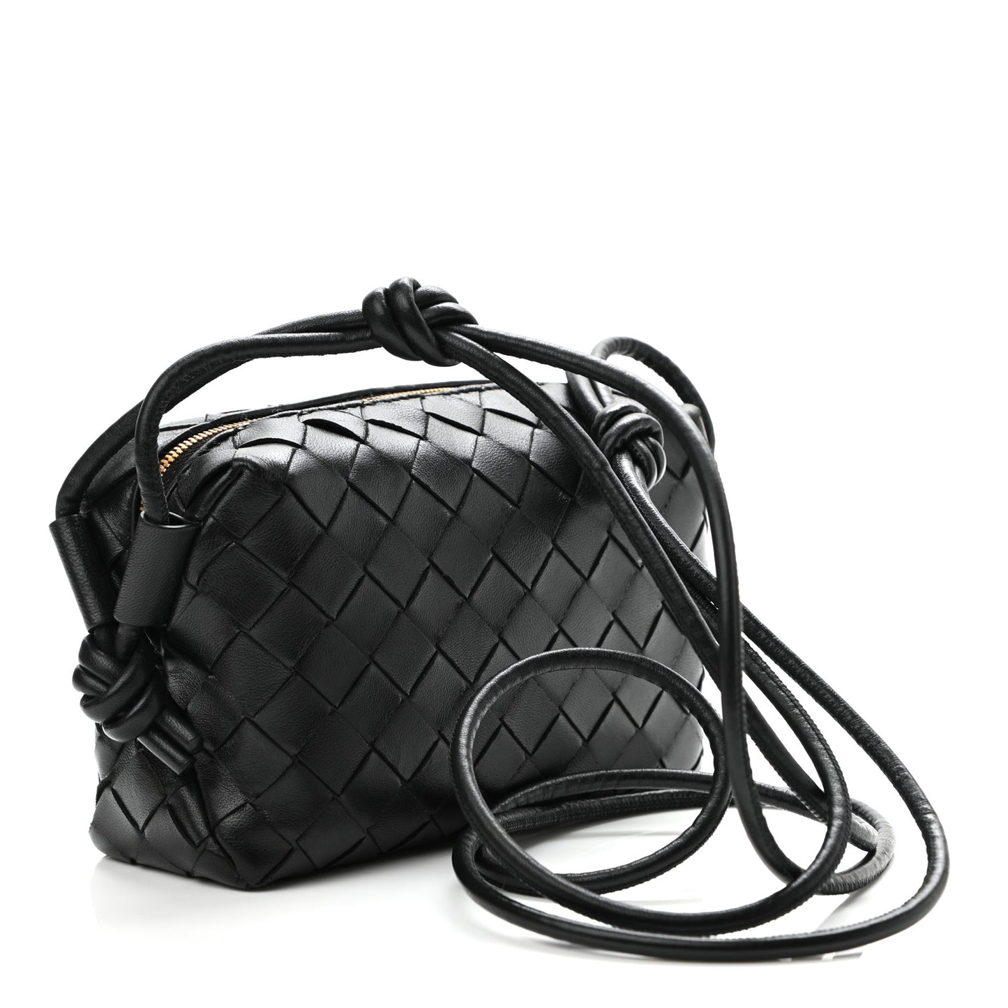 Nappa Intrecciato Mini Loop Camera Bag Black