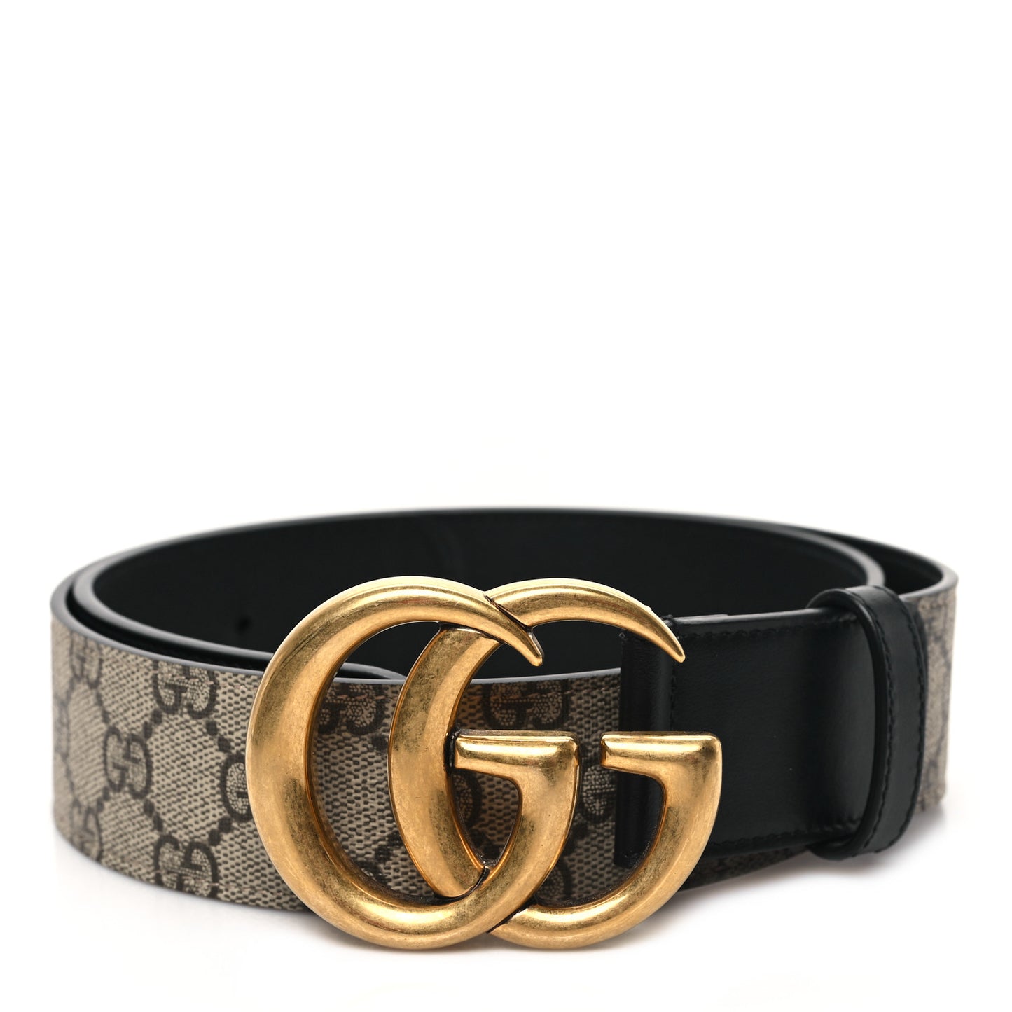GG Supreme Monogram Matte Plutone Calfskin Double G 40mm Belt 85 34 Beige Ebony Black