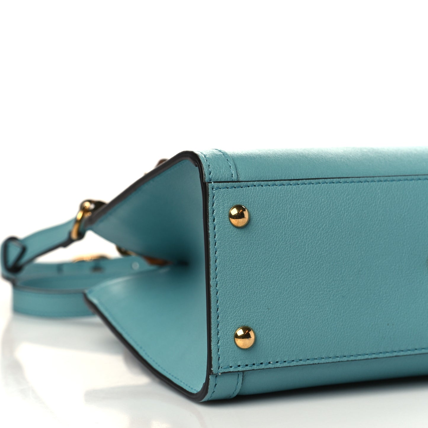Wonka Grain Calfskin Mini Diana Tote Bag Dusty Azure Orange Fluo