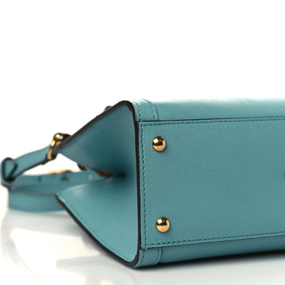 Gucci Wonka Grain Calfskin Mini Diana Tote Bag Dusty Azure Orange Fluo 8 of 9