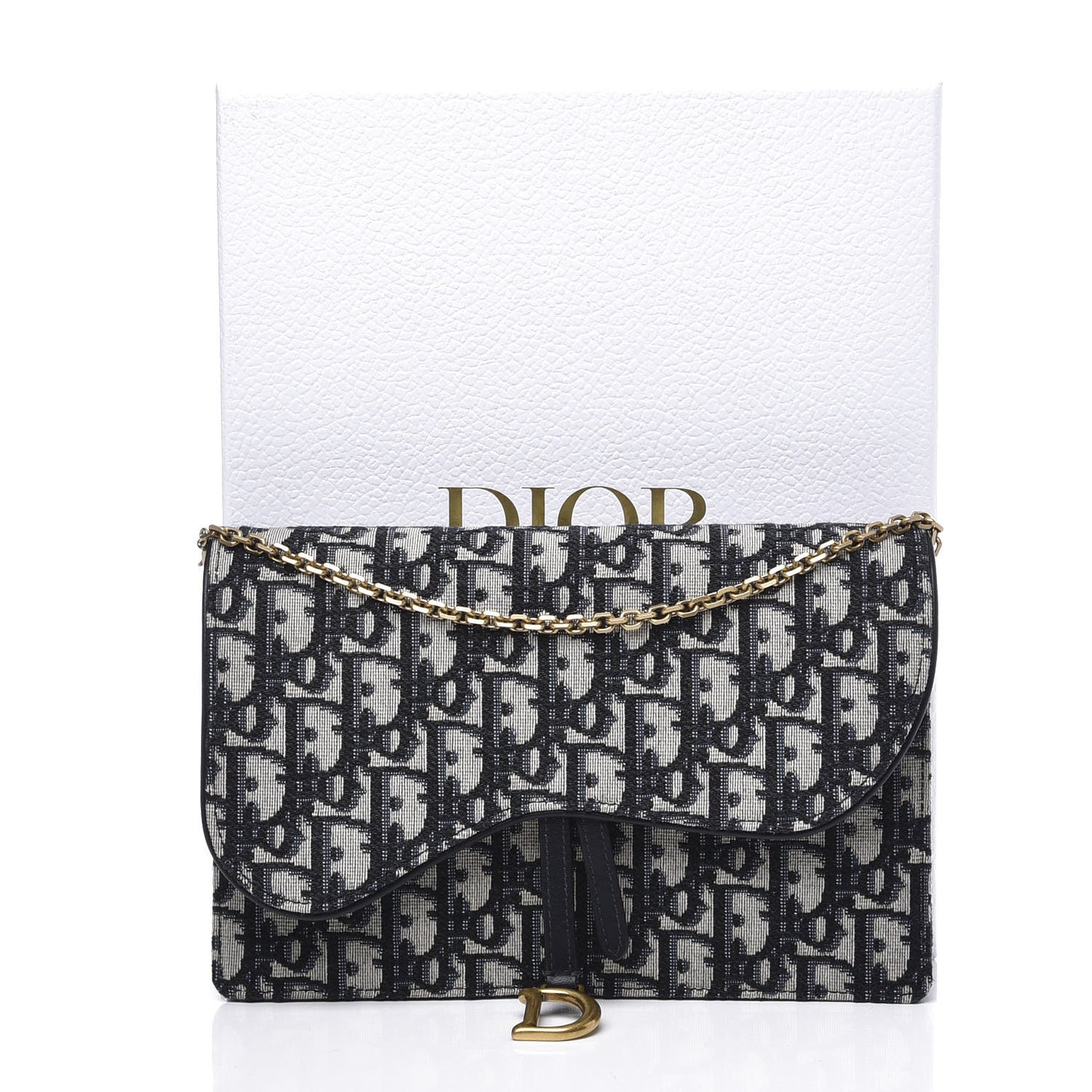 Oblique Saddle Chain Pouch Blue