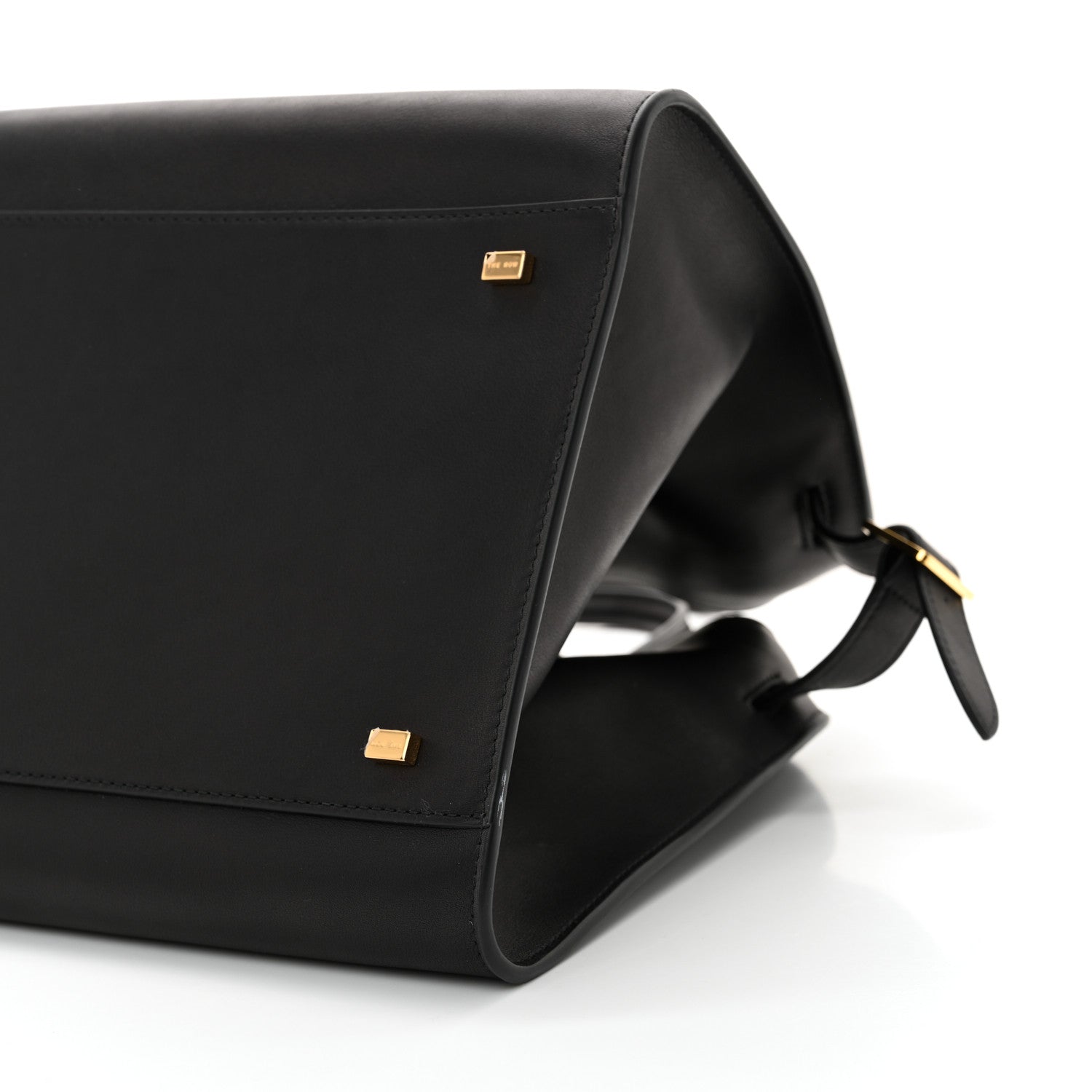 The Row Polished Saddle Calfskin Soft Margaux 15 Black 9 of 9