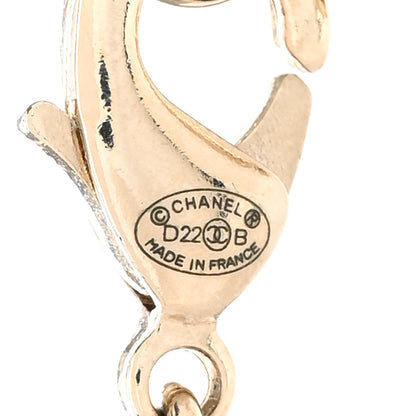 Chanel Resin Crystal CC Heart Necklace Black Gold 6 of 6