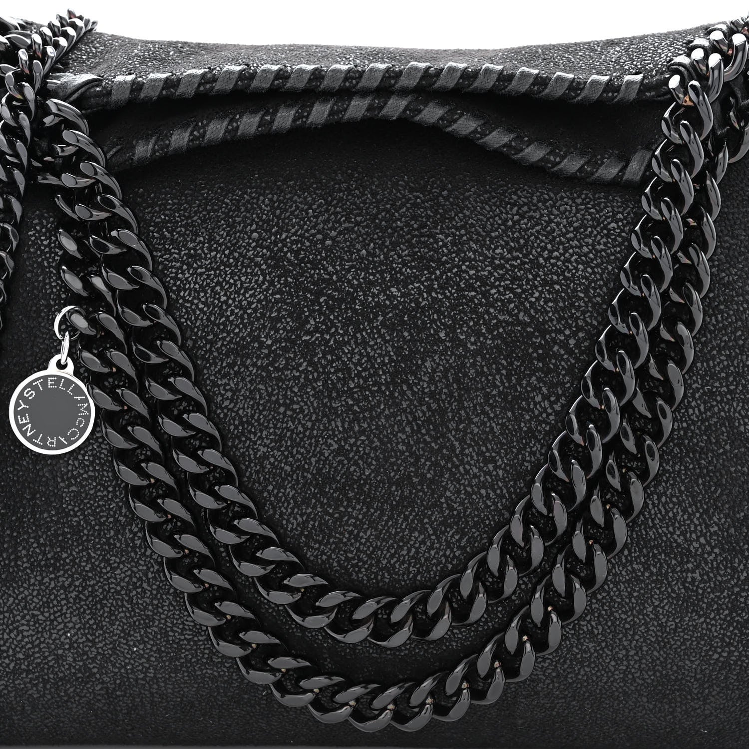 Stella McCartney Shaggy Deer Mini Falabella Fold Over Tote Black 9 of 11