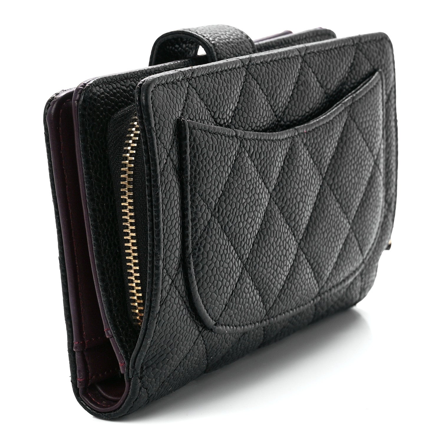 Chanel Caviar Quilted CC French Wallet Black 3 of 14