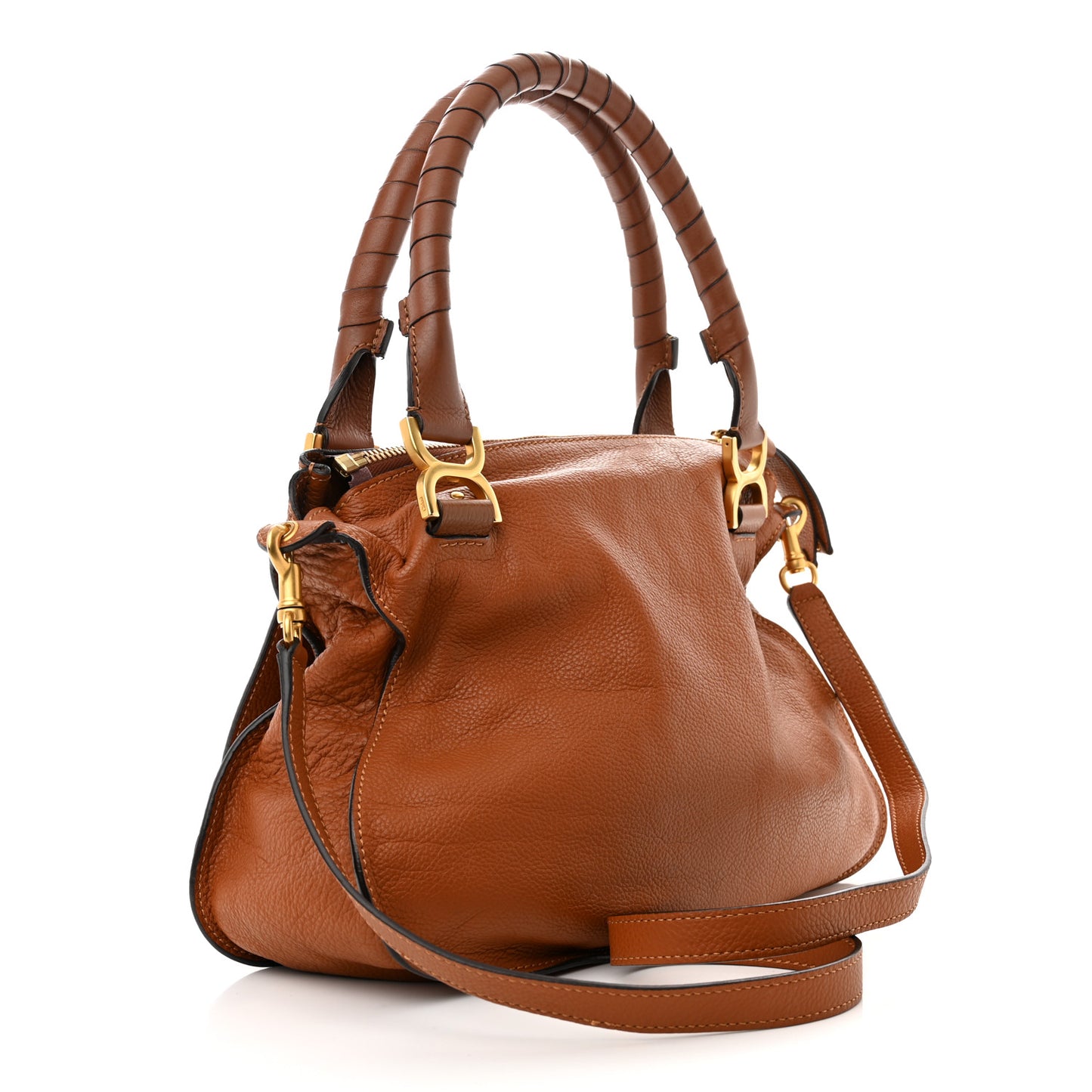 Calfskin Medium Marcie Satchel Tan