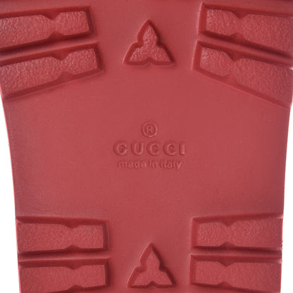 Gucci Calfskin Rubber GucciGhost Hamlet Skull Mens Lug Sole Slide Sandals 8 Hibiscus Red Blue Agata 6 of 9