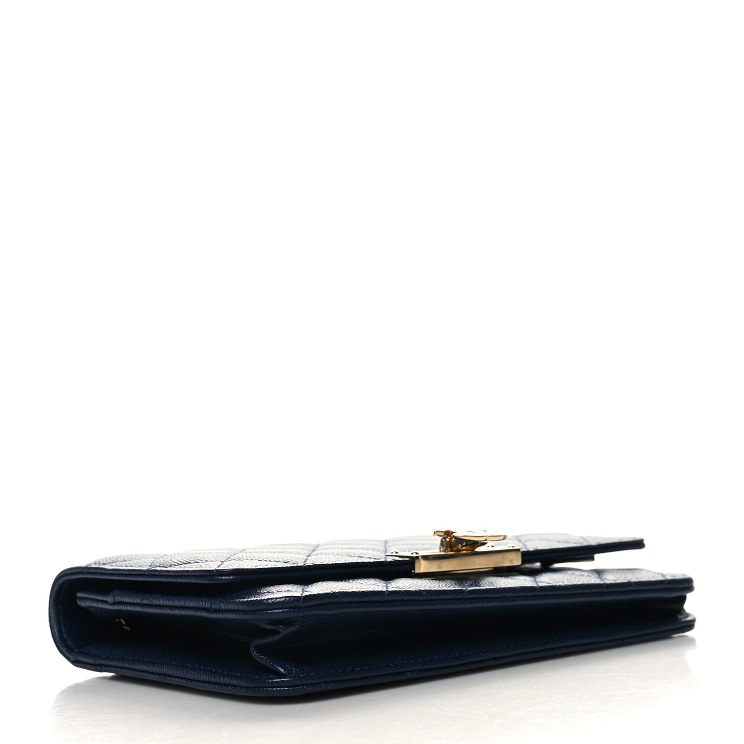 Caviar Quilted Golden Class Wallet On Chain WOC Navy