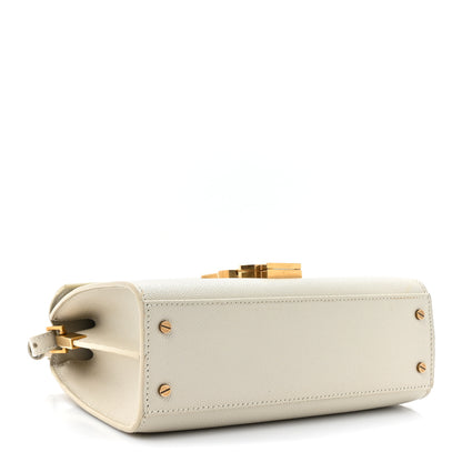 Saint Laurent Grain de Poudre Mini Classic Monogram Cassandra Top Handle Vintage White 4 of 16