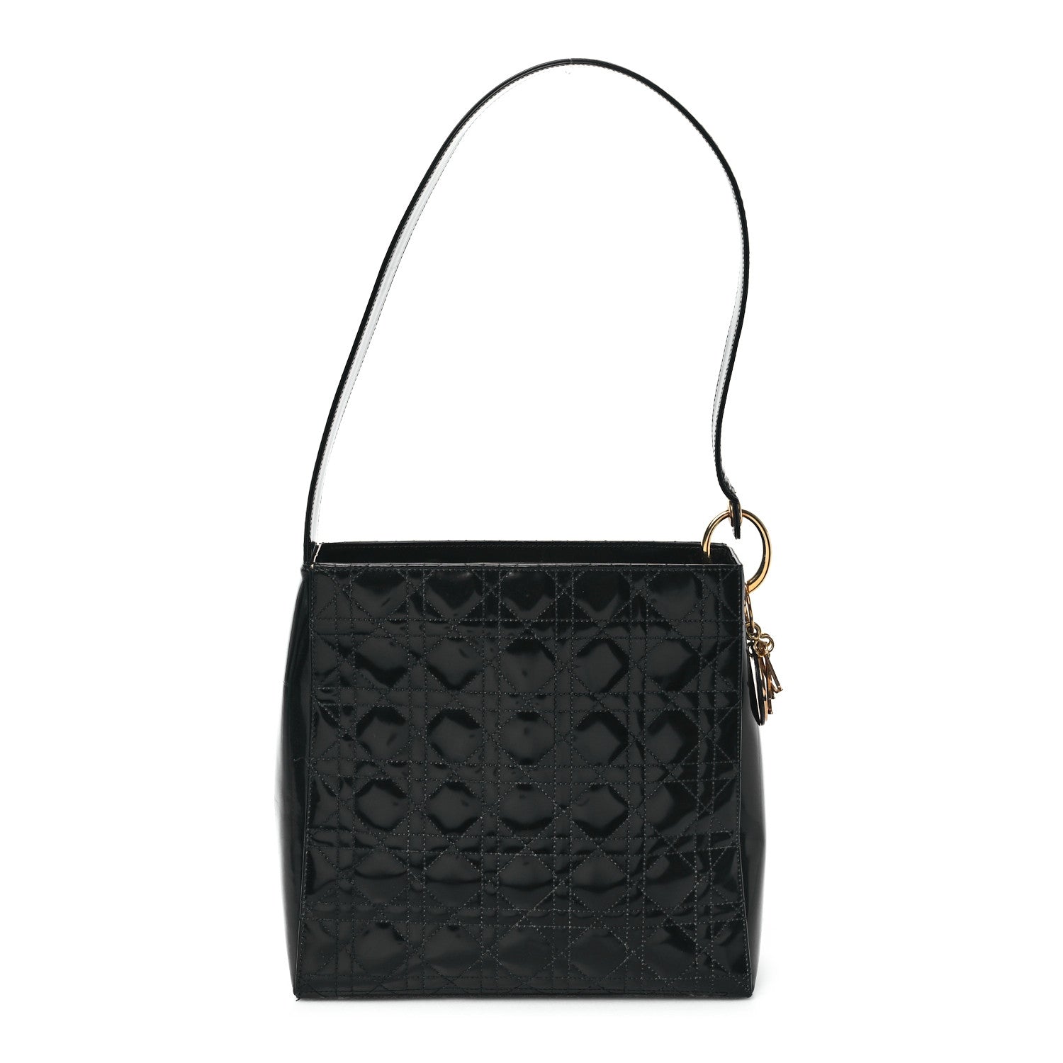 Christian Dior Patent Cannage Shoulder Bag Black 1 of 8