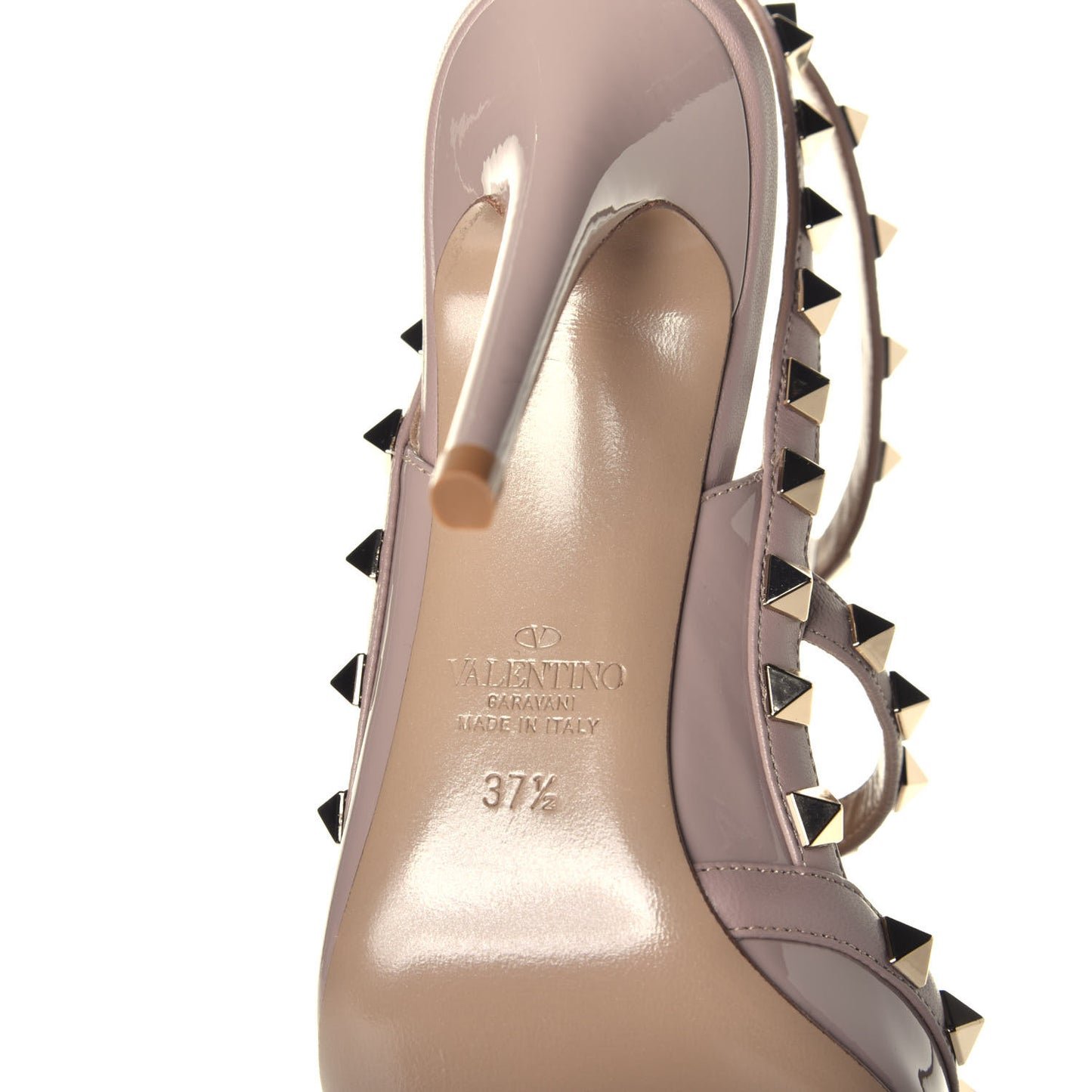 Patent Rockstud Ankle Strap Pumps 37.5 Poudre