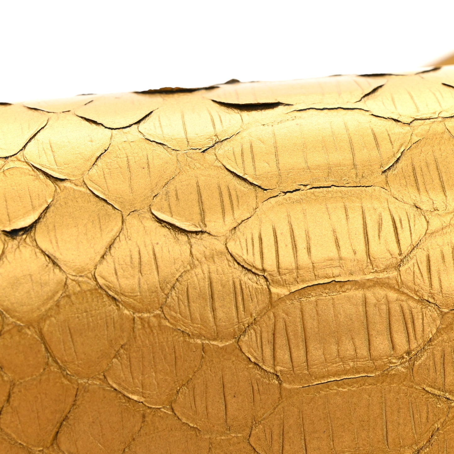 Metallic Snakeskin Twist Shoulder Bag PM Gold
