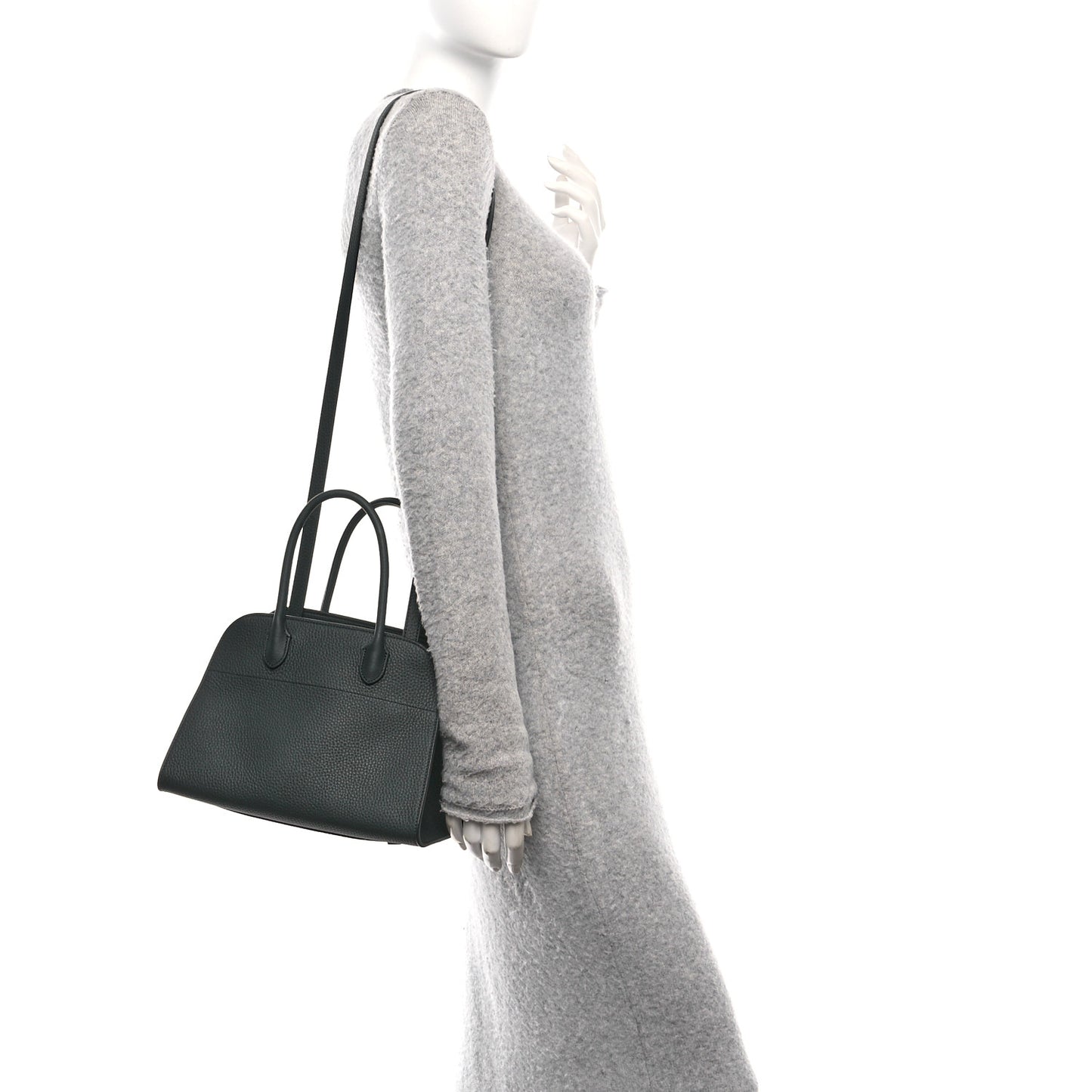 Grained Calfskin Soft Margaux 10 Bag Grey
