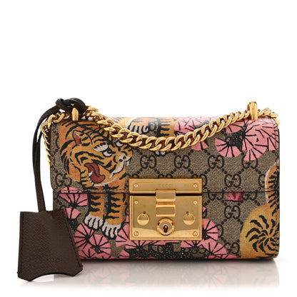 Gucci GG Supreme Monogram Bengal Small Padlock Shoulder Bag Beige Pink 1 of 11