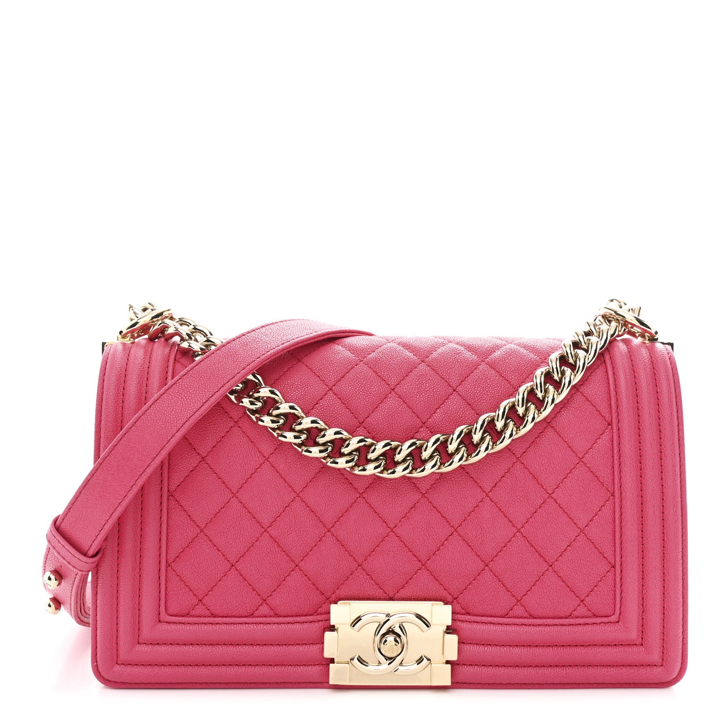 Chanel Caviar Quilted Medium Boy Flap Pink 1 of 12