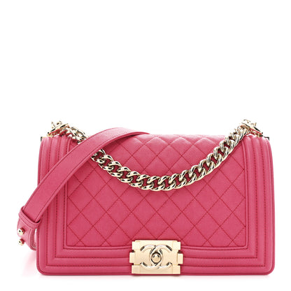 Chanel Caviar Quilted Medium Boy Flap Pink 1 of 12