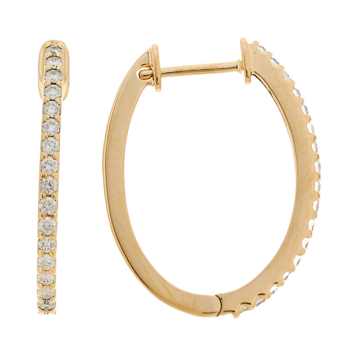 Parker & West by FASHIONPHILE 18K Yellow Gold Diamond .30ctw Hoop Earrings 1 of 4