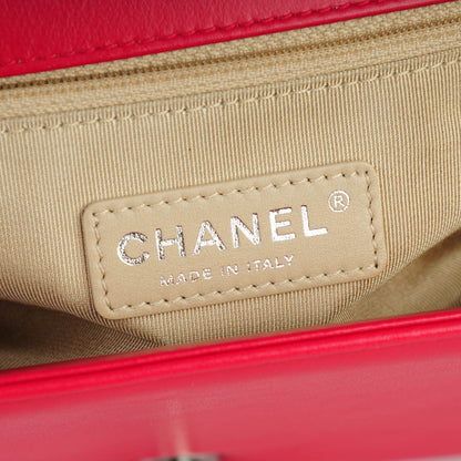 Chanel Lambskin Chevron Quilted New Medium Boy Flap Dark Pink 6 of 7