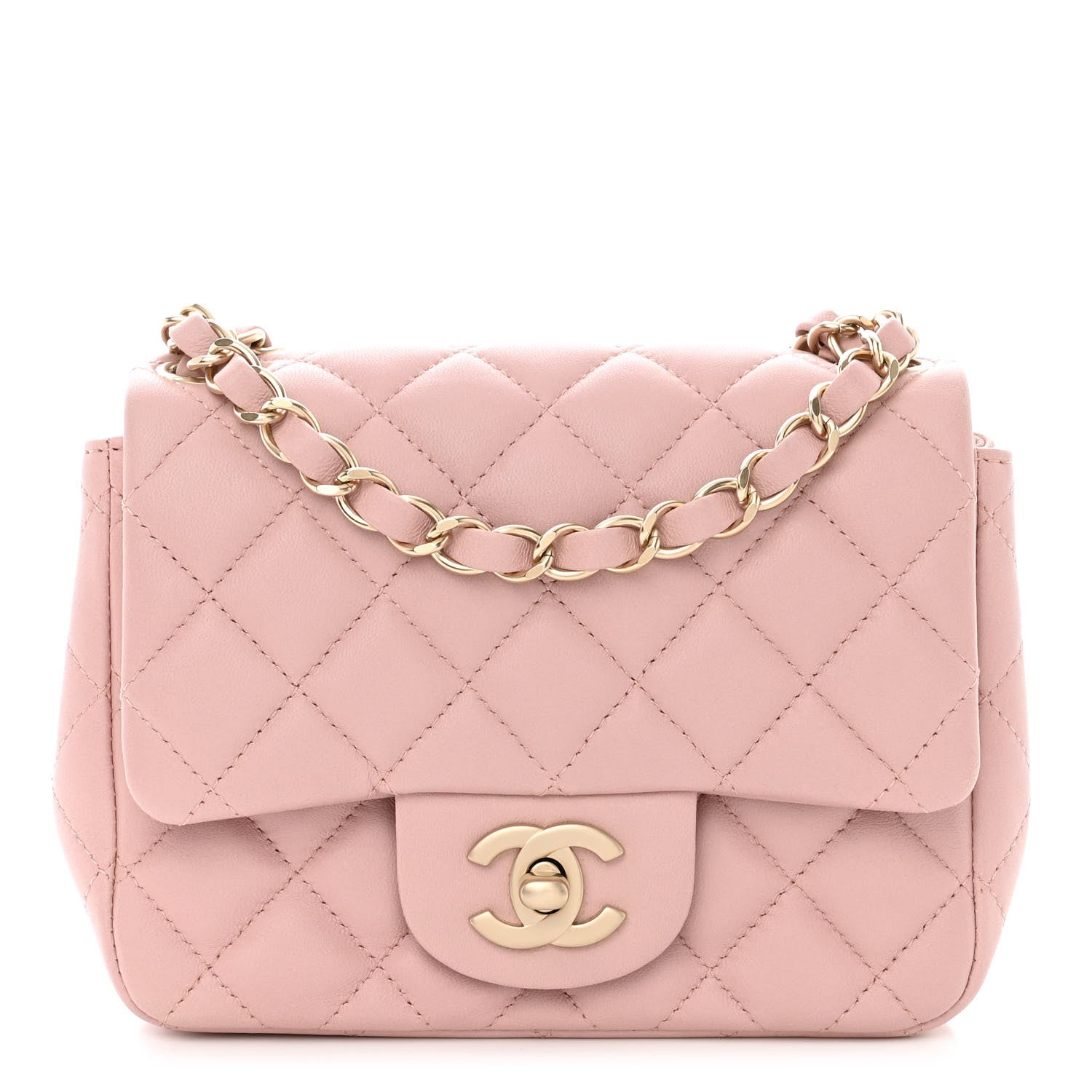 Chanel Lambskin Quilted Mini Square Flap Light Pink 1 of 10