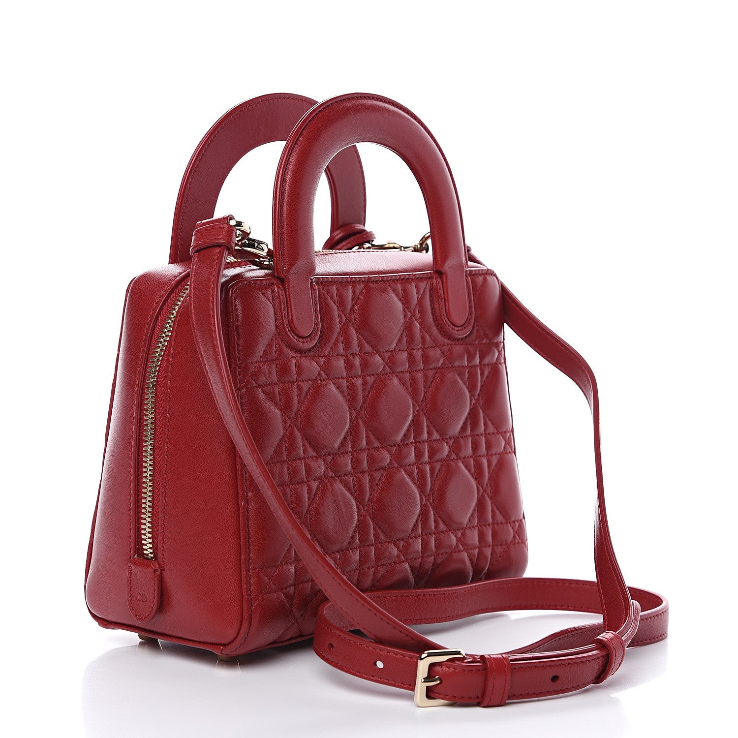 Christian Dior Lambskin Cannage Lily Tote Dark Red 2 of 9