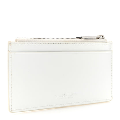 Bottega Veneta Calfskin Intrecciato Zip Card Holder White 3 of 7