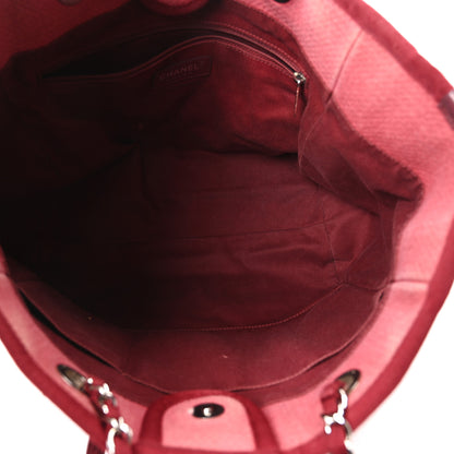 Chanel Canvas Small Deauville Tote Red 5 of 10