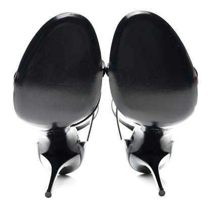 Saint Laurent Patent Cassandra 100 Ankle Strap Sandals 40 Black 5 of 8
