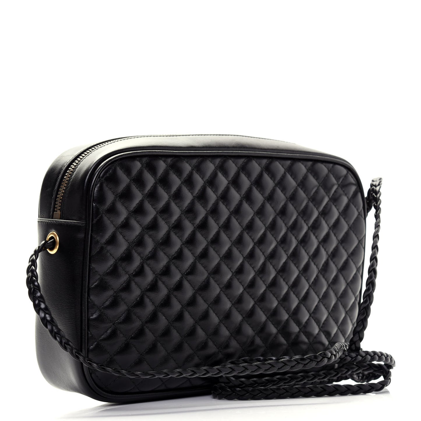 Calfskin Web Trapuntata Small GG Shoulder Bag Black