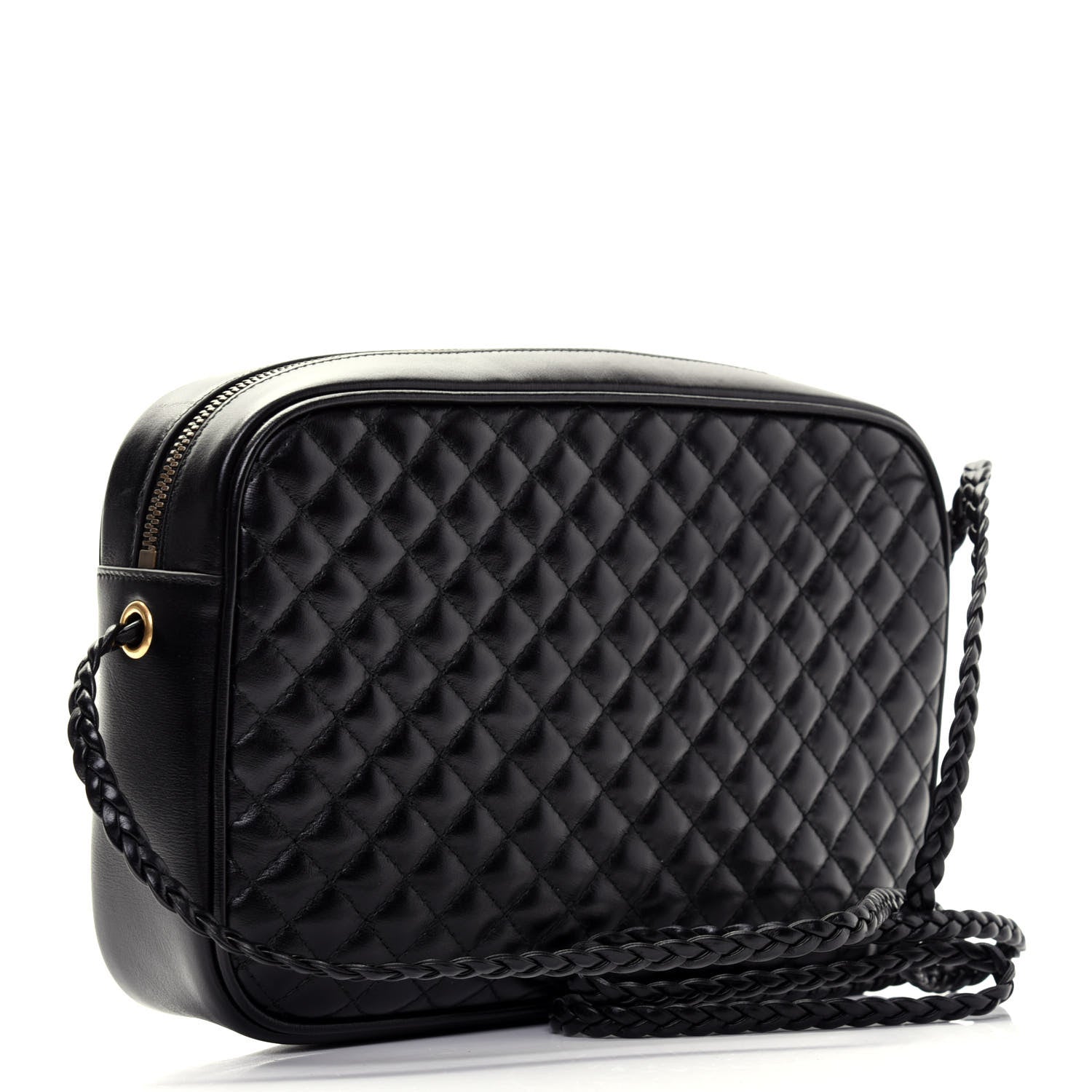 Gucci Calfskin Web Trapuntata Small GG Shoulder Bag Black 3 of 12