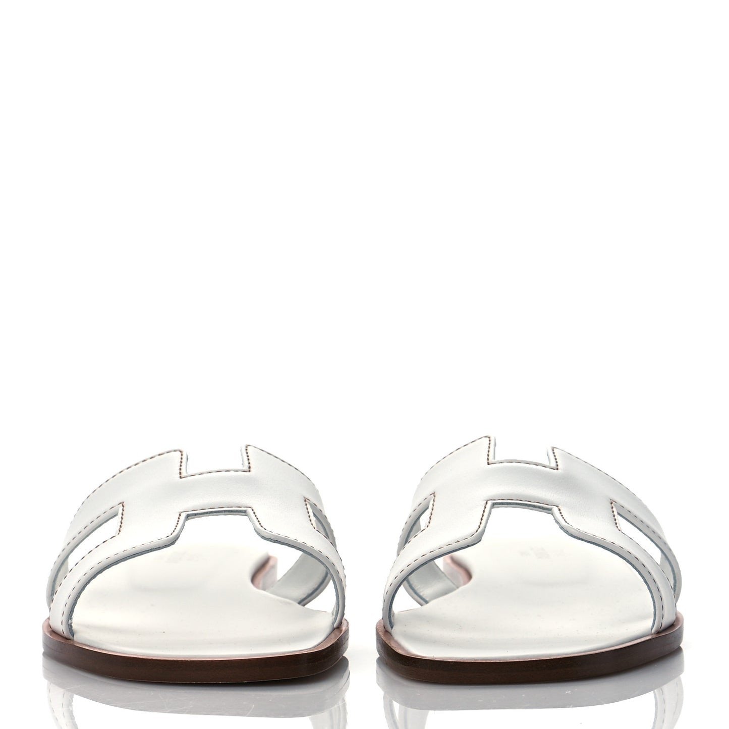 Box Calfskin Oran Sandals 36 White