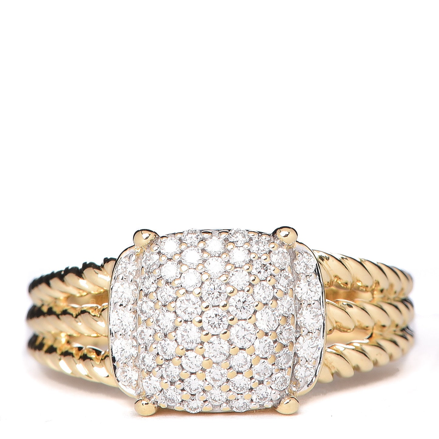 18K Yellow Gold Diamond 10mm Petite Wheaton Ring 54 7