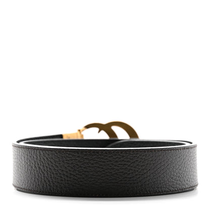 Gucci Calfskin Double G Reversible 37mm Belt 80 32 Black Cocoa 2 of 8