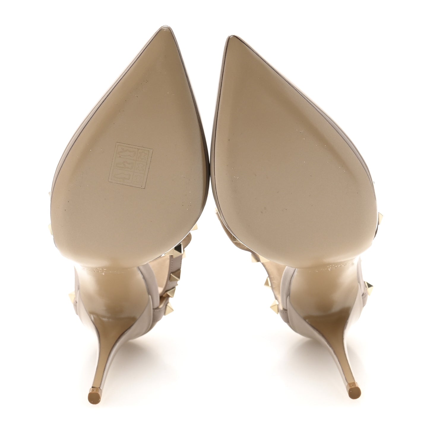 Patent Nappa Rockstud Ankle Wrap 100mm Pumps 40 Poudre