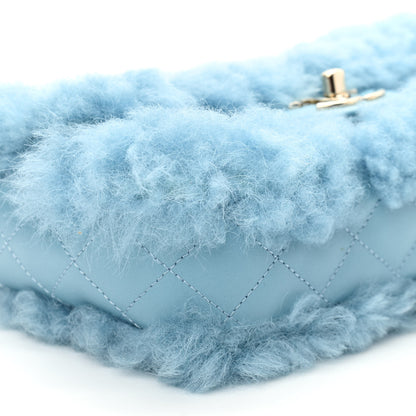 Chanel Shearling Lambskin Quilted Flap Blue 9 of 10