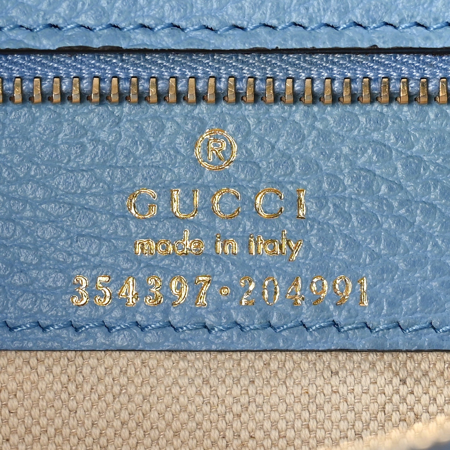 Gucci Dollar Calfskin Medium Swing Tote Mineral Blue 6 of 11