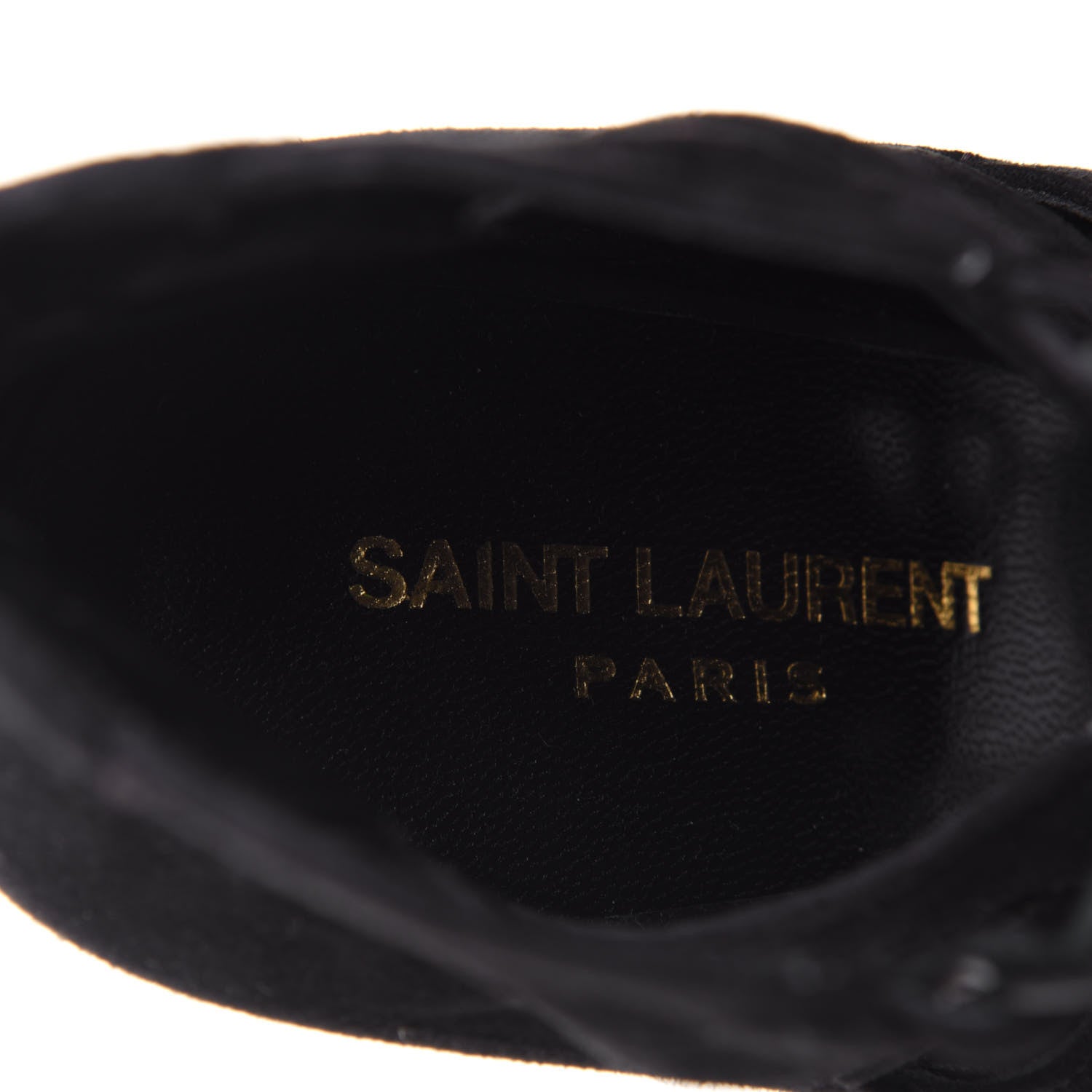 Saint Laurent Kid Scamosciato Tribute 105 Platform Sandals 37.5 Black 9 of 10