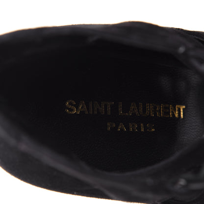 Saint Laurent Kid Scamosciato Tribute 105 Platform Sandals 37.5 Black 9 of 10