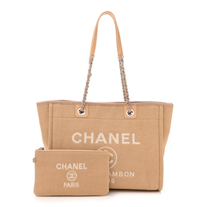 Chanel Mixed Fibers Small Deauville Tote Beige 3 of 11