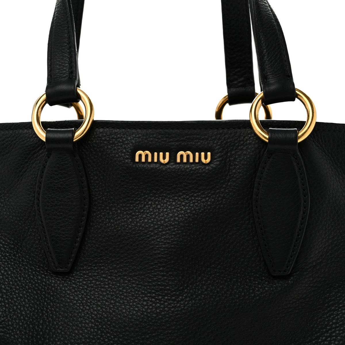 Miu Miu Vitello Daino Caribu Tote Black 8 of 14