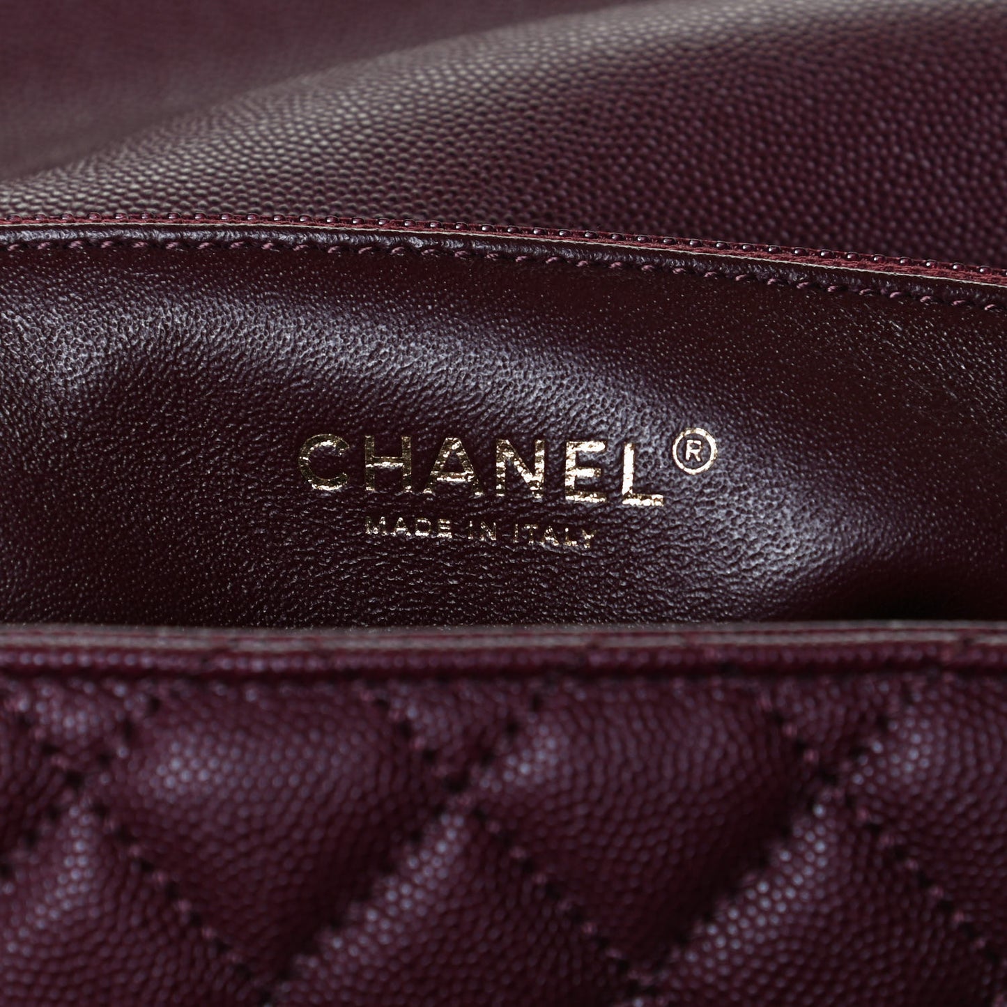 Caviar Lizard Quilted Medium Coco Handle Flap Burgundy