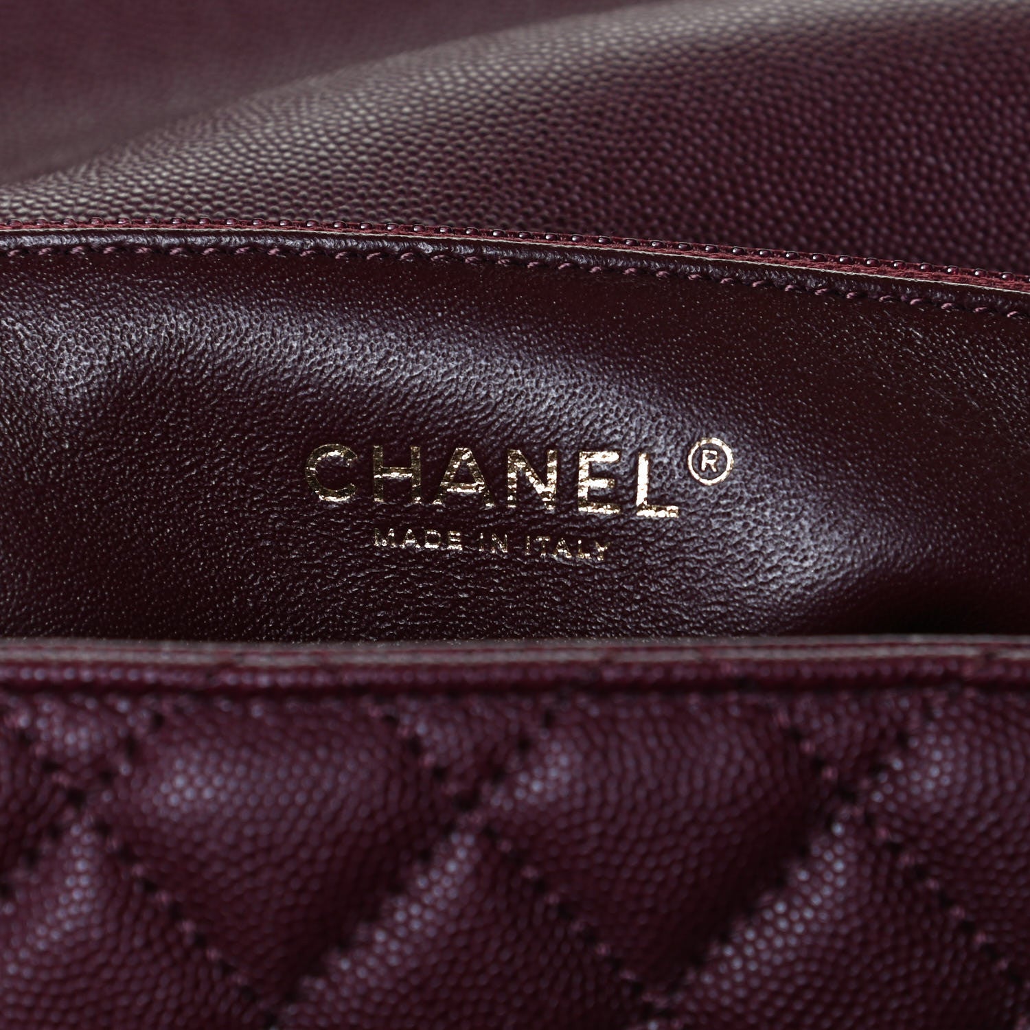 Chanel Caviar Lizard Quilted Medium Coco Handle Flap Burgundy 5 of 17