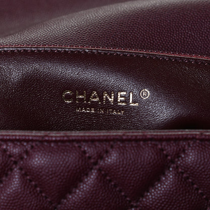 Chanel Caviar Lizard Quilted Medium Coco Handle Flap Burgundy 5 of 17