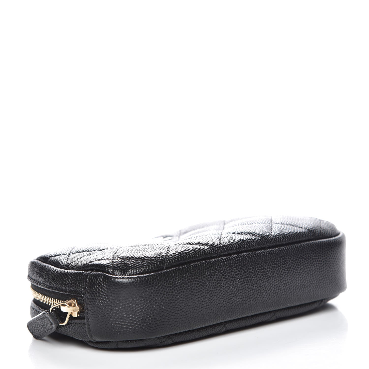 Chanel Caviar Quilted Small Curvy Pouch Cosmetic Case Black 4 of 9