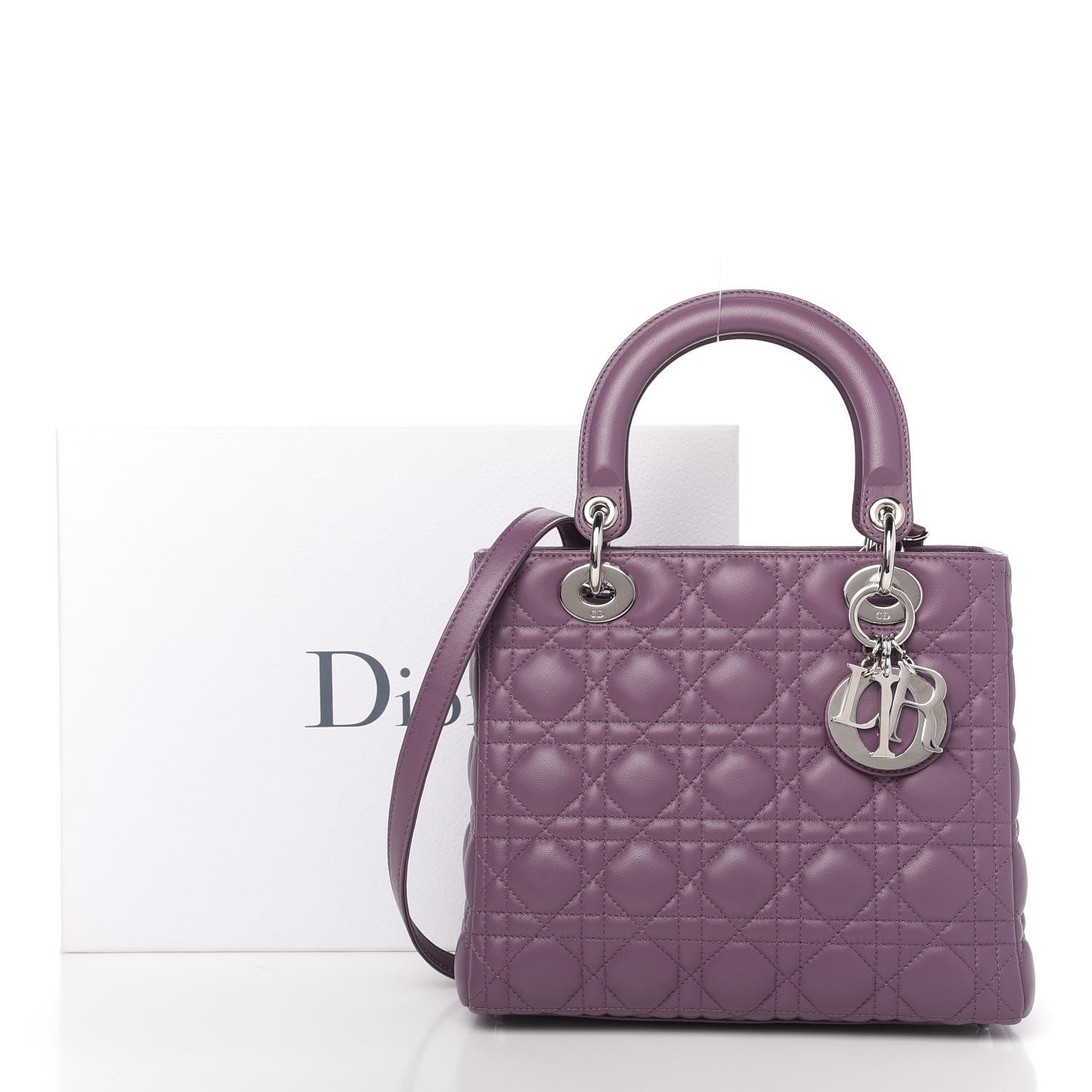 Christian Dior Lambskin Cannage Medium Lady Dior Purple 11 of 11