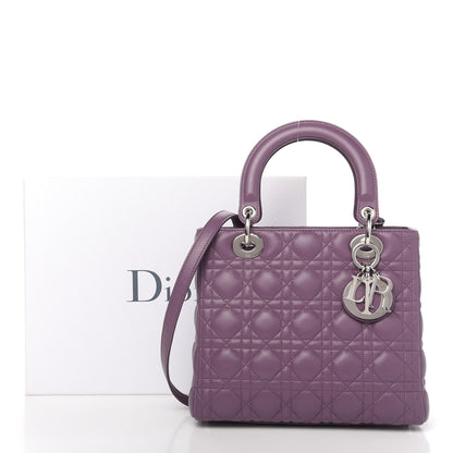 Christian Dior Lambskin Cannage Medium Lady Dior Purple 11 of 11